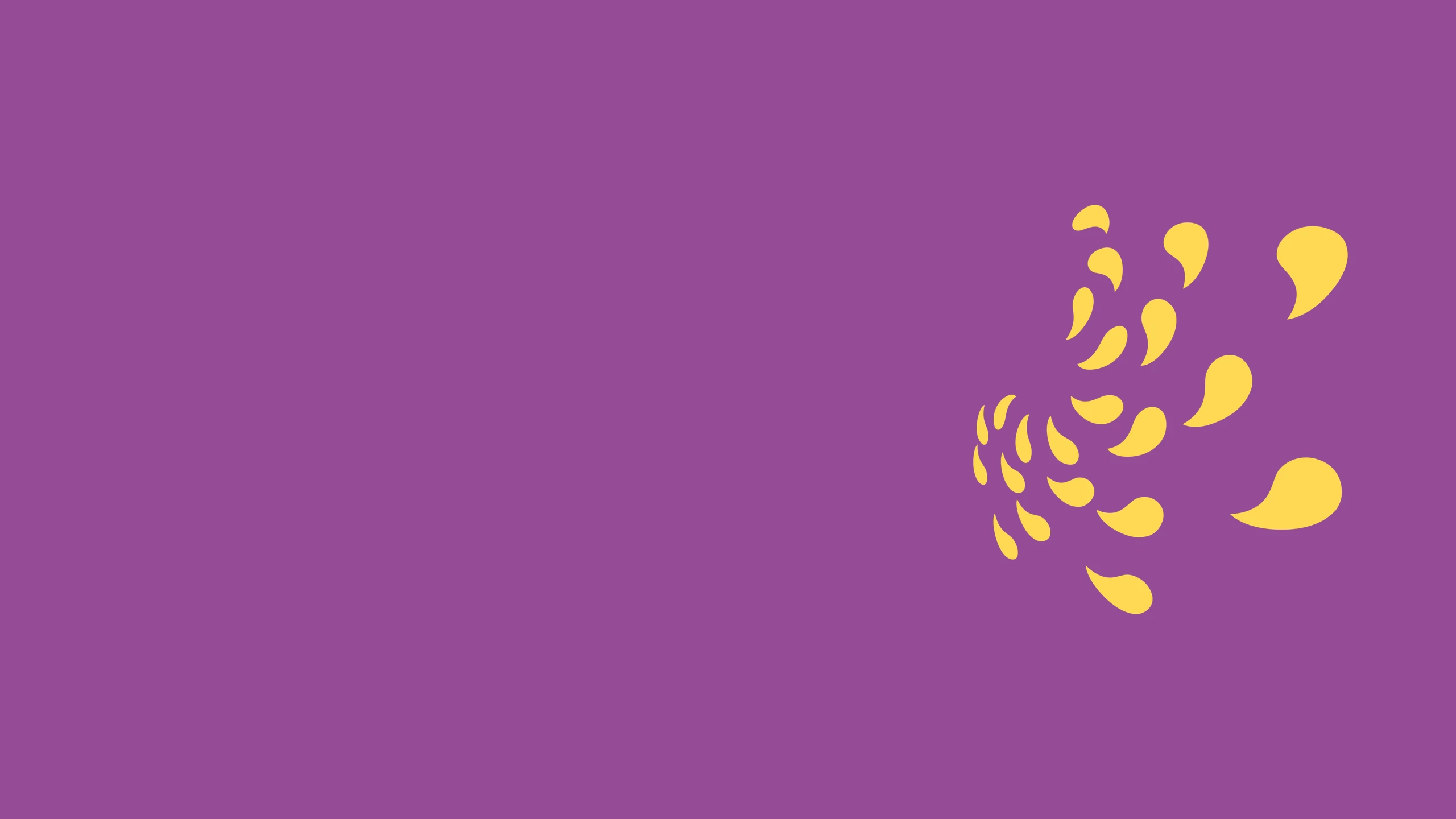 Bildmarke des Museums für digitale Kunst: die Schwarm-Marke in Gelb auf Violett.
