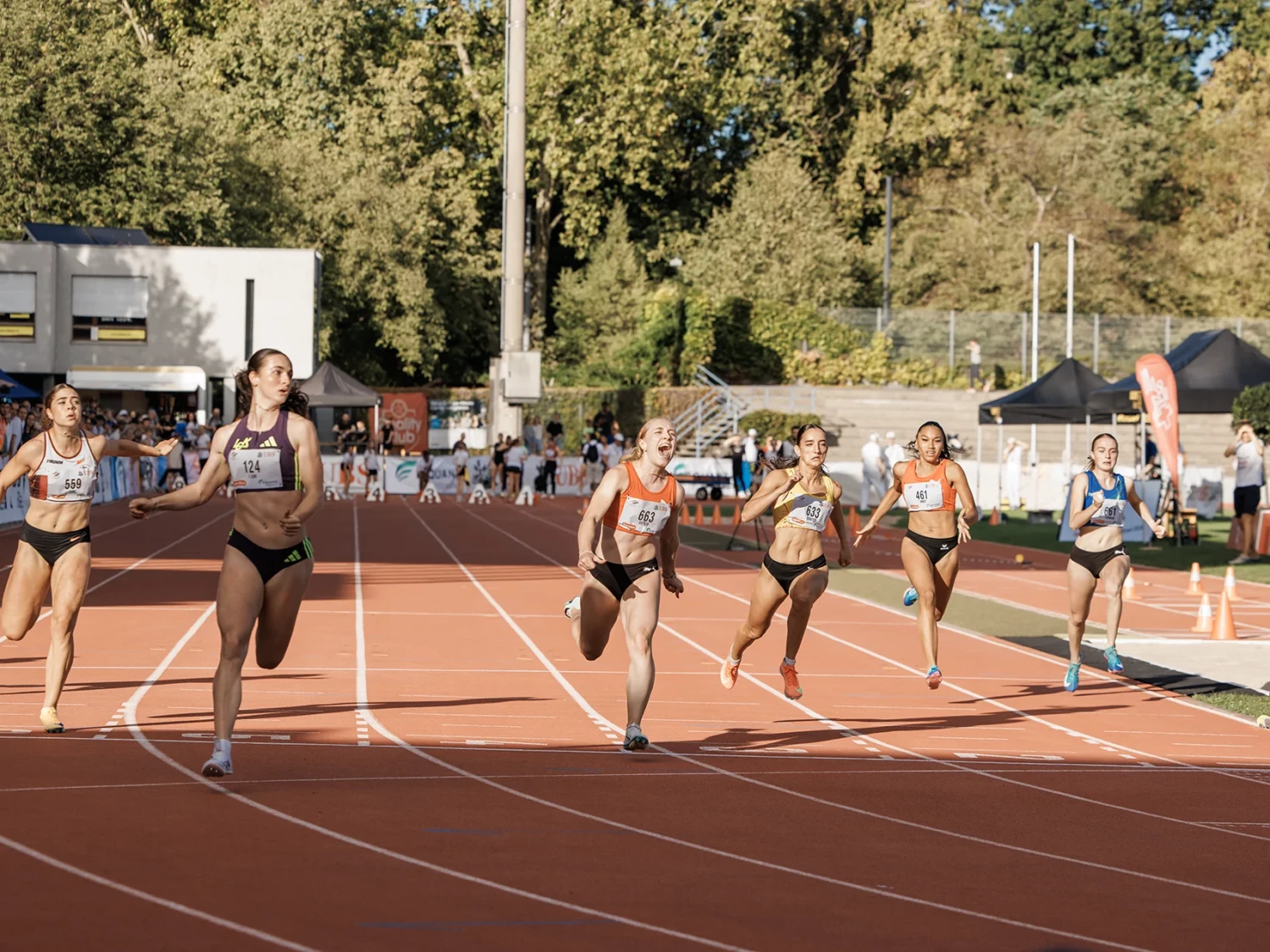 Finallauf 100m U20 Women Schweizer Meisterschaften - Swiss Athletics. Xenia Buri (LC Kirchberg, SUI, Jg. 2008) - 11,40 Sekunden