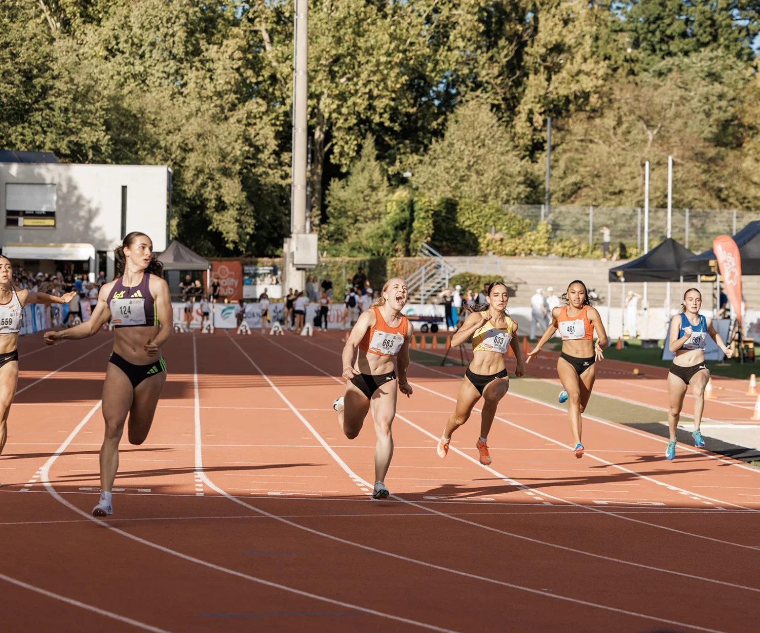 Finallauf 100m U20 Women Schweizer Meisterschaften - Swiss Athletics. Xenia Buri (LC Kirchberg, SUI, Jg. 2008) - 11,40 Sekunden